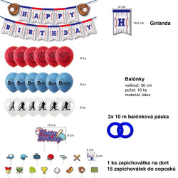 Set narozeninová dekorace Baseball
