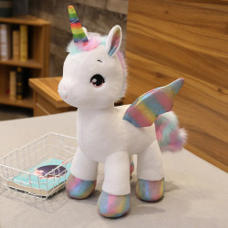Huggable Soft Cute Unicorn Dream Rainbow Plush Toy High Quality Pink H