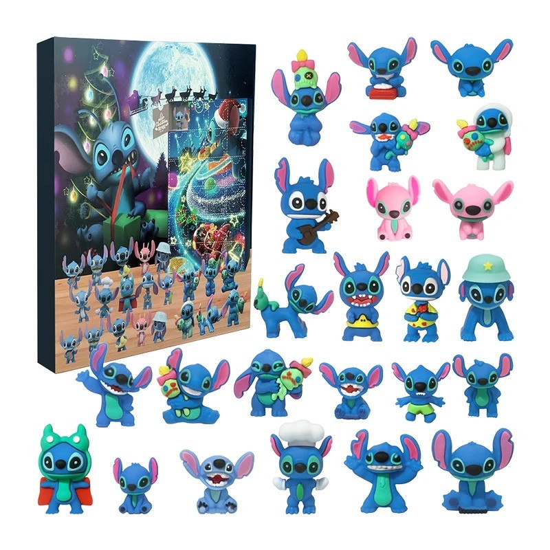 Adventný kalendár Stitch a Angel Figúrky 24 ks