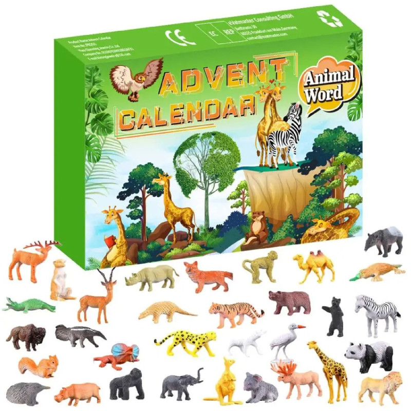 Adventní kalendář Zvířátka 24 ks figurek