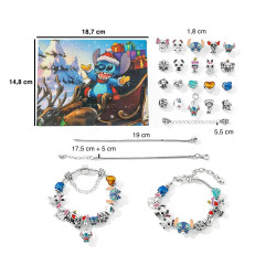 Adventní kalendář Stitch náramky a přívěsky 24 ks