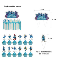 Set narodeninová dekorácia Šmolkovia III