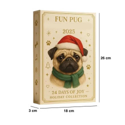 Adventní kalendář Pes Mops Pug 24 ks figurek