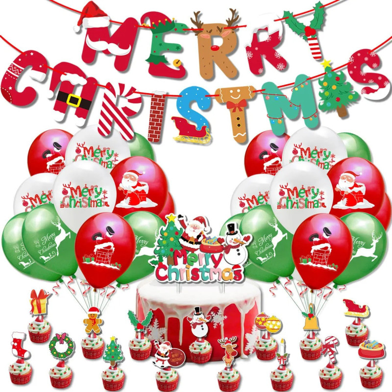 Set vánoční dekorace Merry Christmas