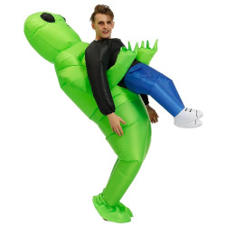 Dospelý nafukovací kostým zelený Mimozemšťan 150-200 cm