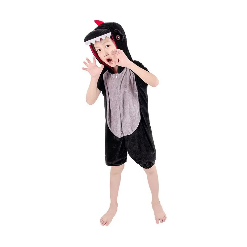 Cute Kids Animal Dinosaur Kugurumi Costume Cosplay Boys Child Green Black Kindergarten School Party Student Game Role Play Suit