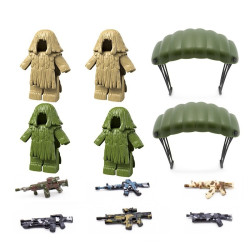Zbraně | padáky | Maskované obleky pro figurky LEGO 12 ks