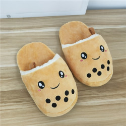 Šľapky Kawaii Bubble Tea | Domové papuče pre deti - Roztomilé plyšové topánky Indoor - Aliexpress