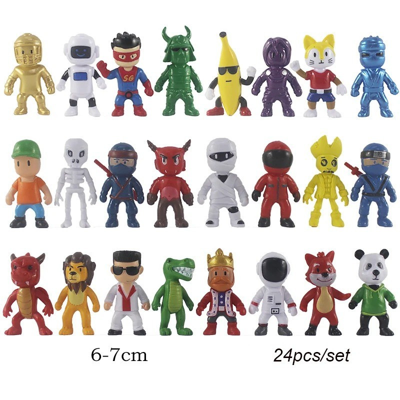 16pcs/8pcs Cartoon Game Stumble Fall Guys Action Figure Toy Pvc Model Statue Anime Collection Dolls Kids Gifts - Action Figures
