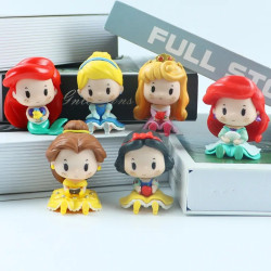 6pcs/set Cute Fairy Tale Princess Snow White Cinderella Bell Ariel Vinyl Figure Model Toys| | - Bartis.cz