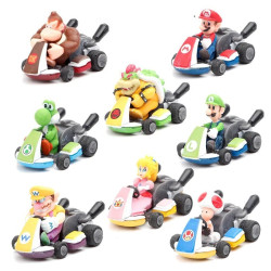 8pcs/lot Super Mario Cartoon Pull Back Cars Racing game toys Luigi Bowser Koopa Mushroom Action Figure Toys Gifts| | - Bartis.cz