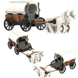 Old Town Road Horse|medieval Carriage Building Blocks Set - Educational Toy For Ages 6+