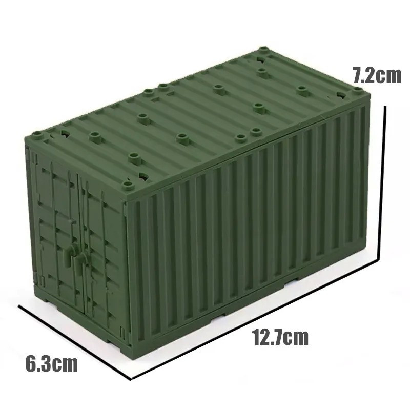 MOC Military Container Building Blocks Box Toys for Boys WW2 War Base Technical Bricks Creative DIY Juguete Bloques Brinquedos|