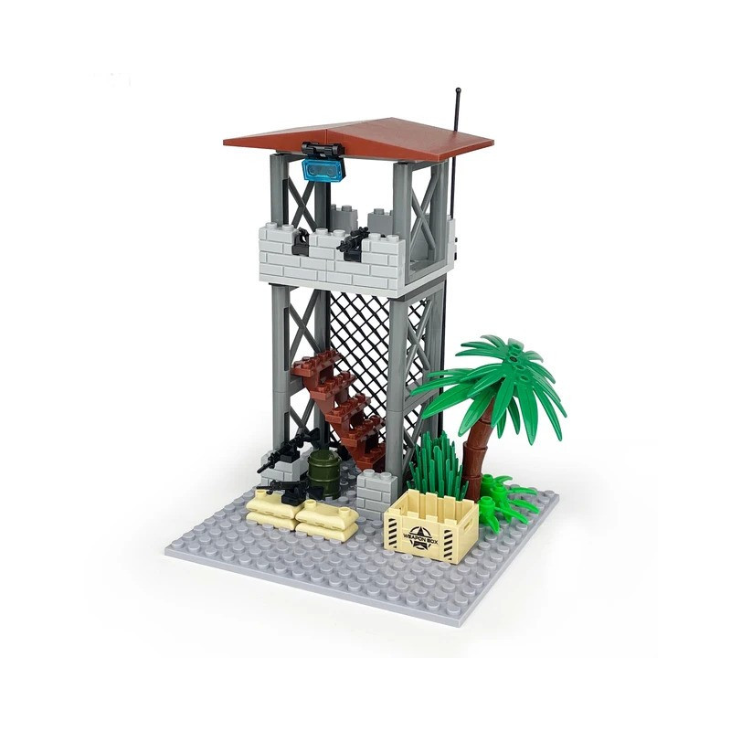 World War 2 WW2 Army Military Soldiers SWAT Sentry Tower Command Post Bunker Model Building Blocks Bricks Children's Toys Gift|