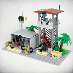 World War 2 WW2 Army Military Soldiers SWAT Sentry Tower Command Post Bunker Model Building Blocks Bricks Children's Toys Gift|