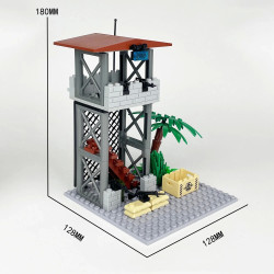World War 2 WW2 Army Military Soldiers SWAT Sentry Tower Command Post Bunker Model Building Blocks Bricks Children's Toys Gift|
