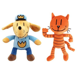 Plyšové postavy Dog Man a Petey Cat 25-30 cm