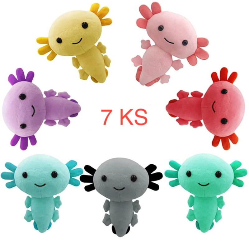 Set Plyšové hračky Axolotl 7 ks
