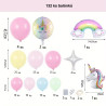 132PCS Rainbow Unicorn Balloon Arch Flower Ring Set, Used for Summer P