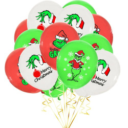 Grinch Christmas Birthday Party dinnerware Disposable Banner Cake Topp
