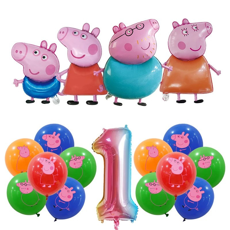 Peppa Pig Birthday Party Decoration Aluminum Foil Balloon For Kid Even
