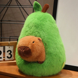 Adorable Capybara In Avocado Plushie Soft Fuzzy Plush Pig Hide In Ador