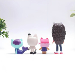 13Pcs/Set Gabby Dollhouse Anime Figures Smiling Car Cat Hug Gaby Girl