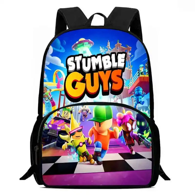 Cartoon S-Stumble-G-Guys Child Backpack with Front Pocket,Lunch Bags,P