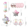 10pcs/set Rainbow Unicorn Party Balloons 40inch Gradient Color Digital