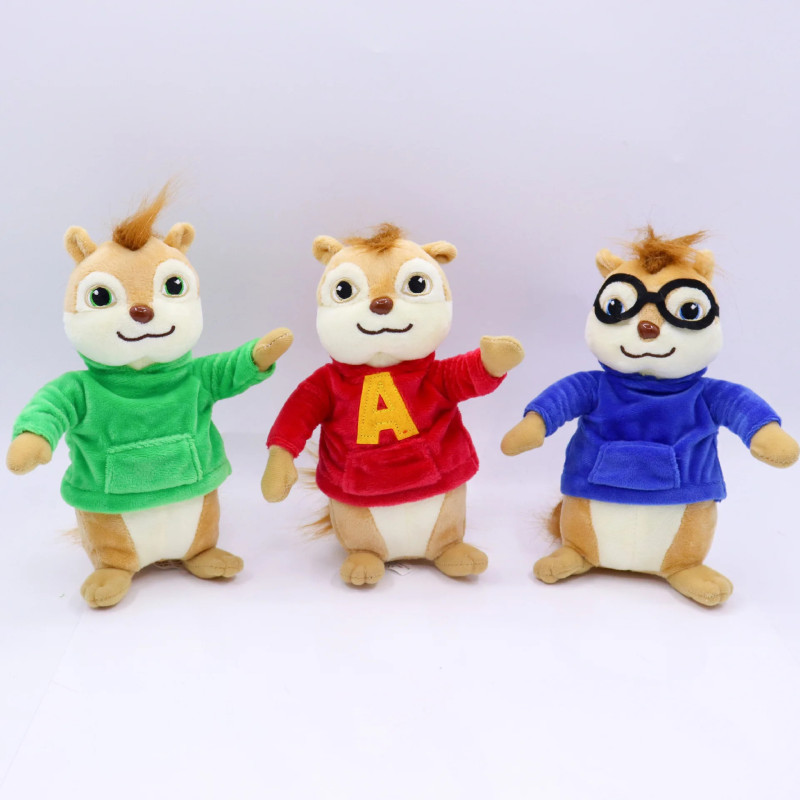 3Pcs/set Game Alvin and the Chipmunks Plush Toys Kawaii Fluffy Chipmun