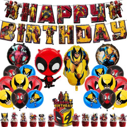 Deadpool And Wolverine Balloons Birthday Party Decoration Tableware Ba