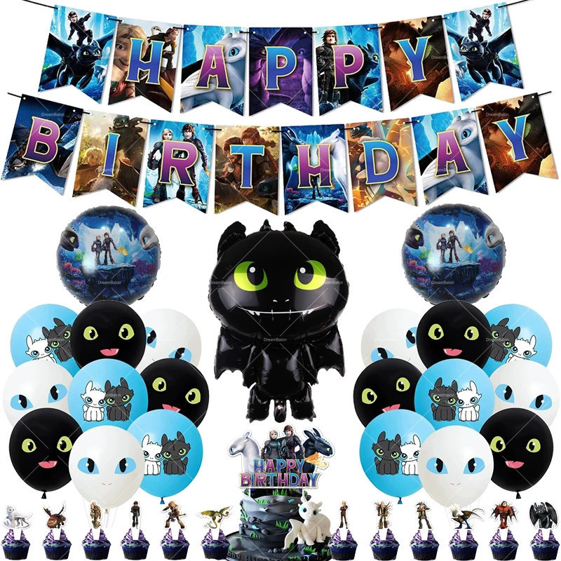 How to Train Your Dragon Balloons No Teeth Toothlessing Green Eye Blac