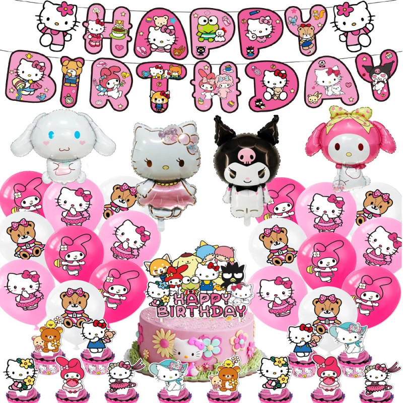 Set narozeninová dekorace Hello Kitty, Kuromi a Melody