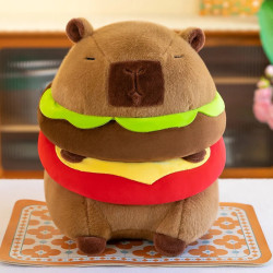 New Cute Hamburger Capybara Plush Stuffed Toy Simulation Animal Doll S