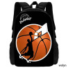 Basketball Printing Pattern Children Backpack School Bag for Boy Girls