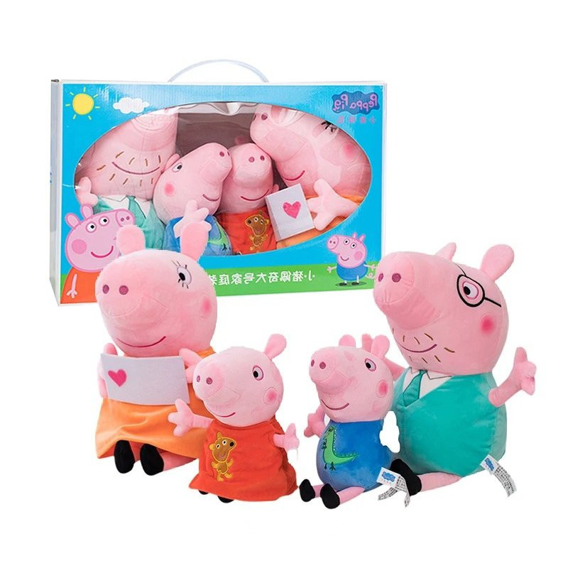 SET Plyšové hračky Prasiatko Peppa 4 ks 19-30 cm