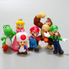 6pcs/set Super Marios Bros Action Figure Kawaii Yoshi Peach Toad Donke