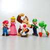 6pcs/set Super Marios Bros Action Figure Kawaii Yoshi Peach Toad Donke