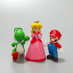 6pcs/set Super Marios Bros Action Figure Kawaii Yoshi Peach Toad Donke