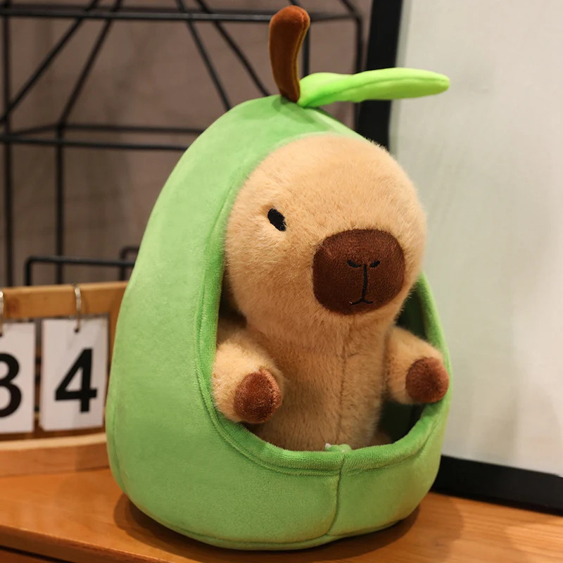 Avocado Fruit House Plush Toy Capybara Doll Capibala Sleeping Pillow L