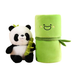 Plyšák panda s bambusem 25/40 cm