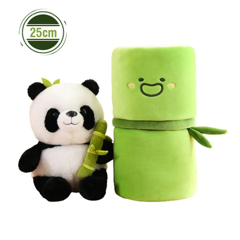 Plyšák panda s bambusem 25/40 cm