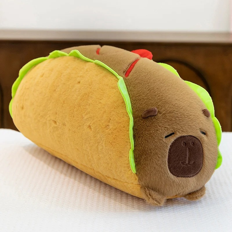 New Cute Hamburger Capybara Plush Stuffed Toy Simulation Animal Doll S