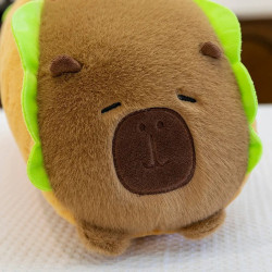 New Cute Hamburger Capybara Plush Stuffed Toy Simulation Animal Doll S