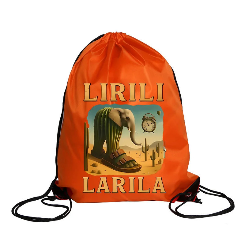 Italian Brainrot Drawstring Bag Backpack Cartoon Tung Tungtung Sahur T