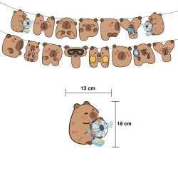 Capybara Balloons Happy Birthday Banner Animal Themed Birthday Decorat