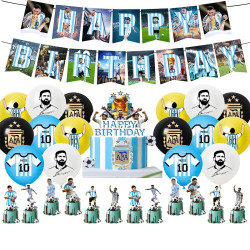 Leo Messi Football Theme Birthday Decor Set Argentina Superstar Footba