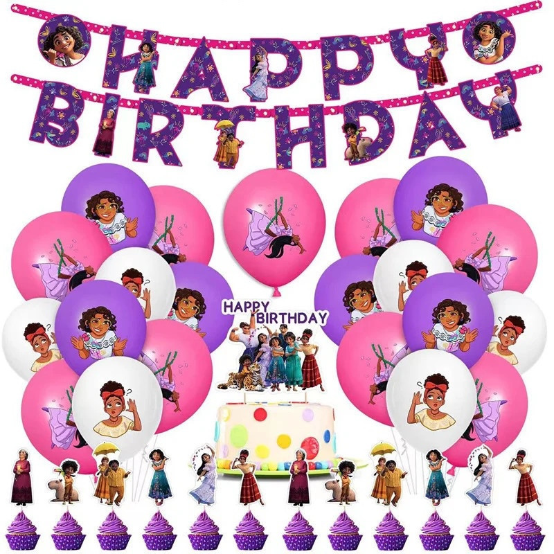 Disney Encanto Birthday Decoration Supplies Disposable Foil Balloon Ba